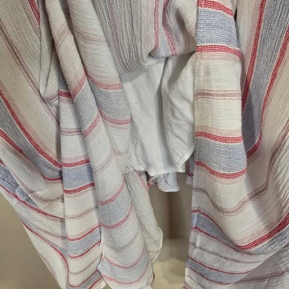 Women's Soprano White Striped Spaghetti Strap Shark Bite Dress | Size Small - Picture 5 of 9